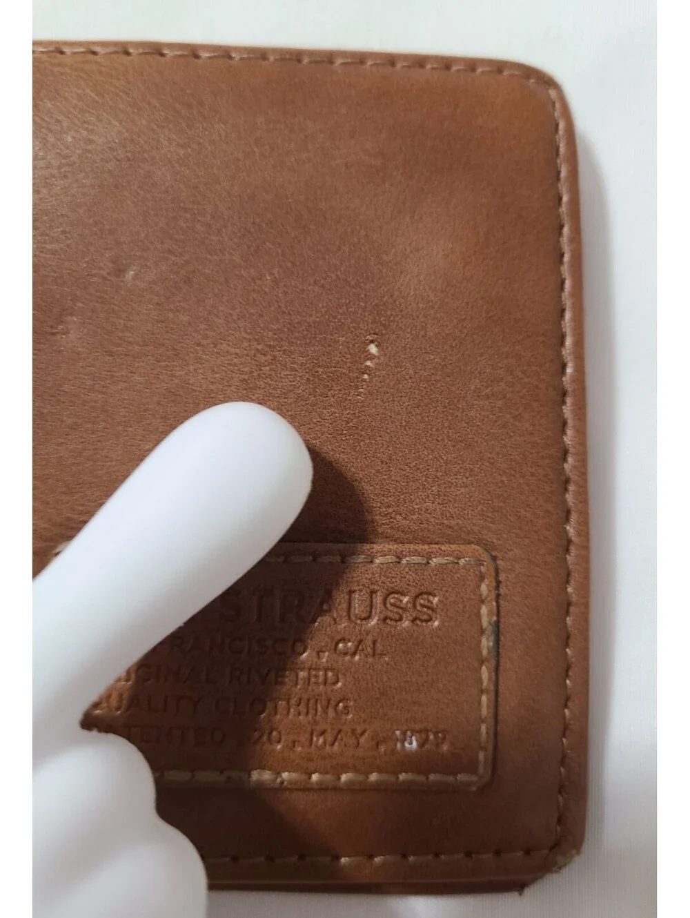 Levi Strauss Cognac Brown Bifold Wallet Mens Faux Leather ID Window 6 Card Slots